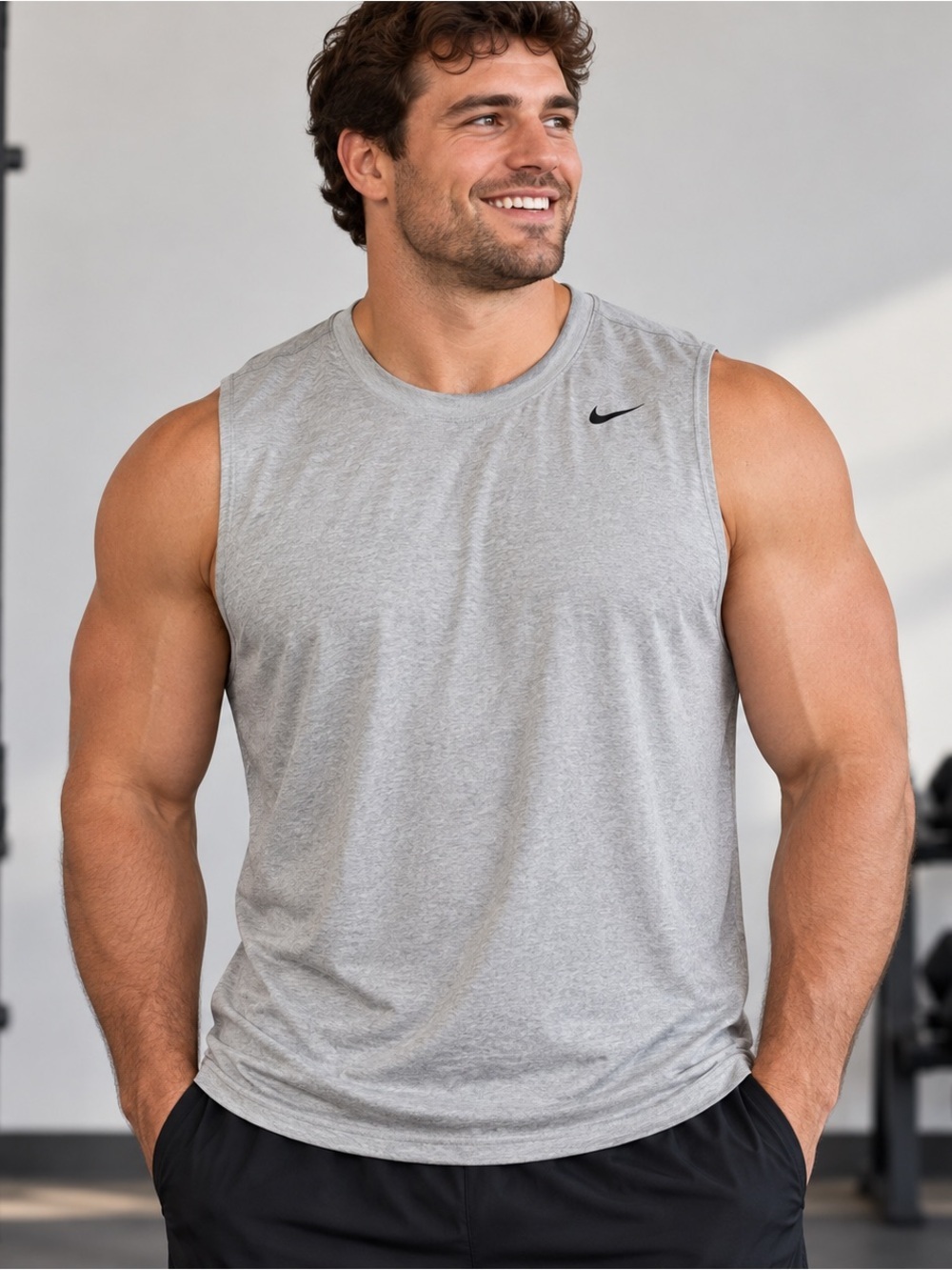 Nike Tank Top Mens XL Performance Gym Training Sleeveless Gray